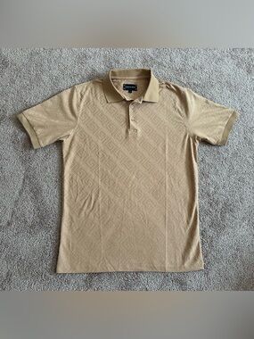 American Breed Polo Shirt Tan - Size L- Cotton Stretch
